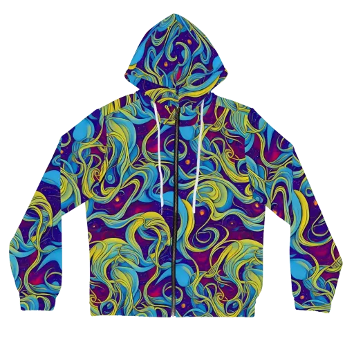 Stellar Swirls on a Women's Full-Zip Hoodie