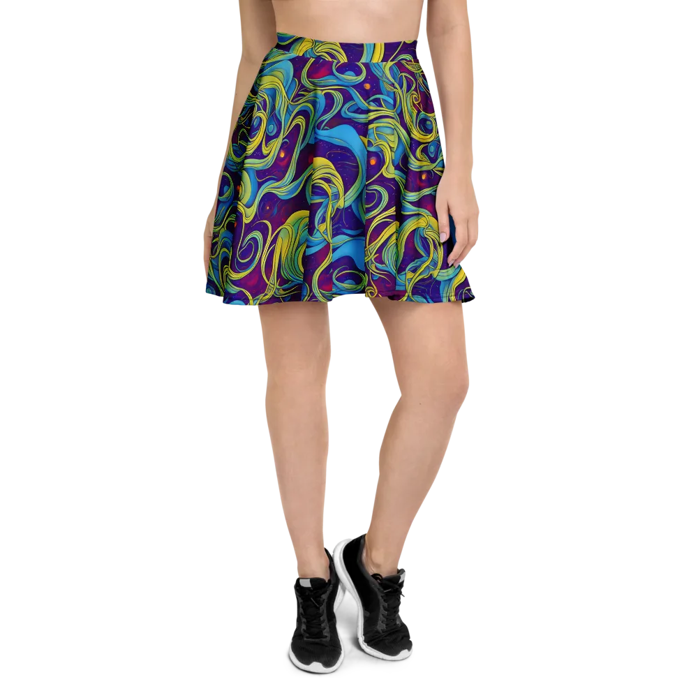 Stellar Swirls on Skater Skirt — Front