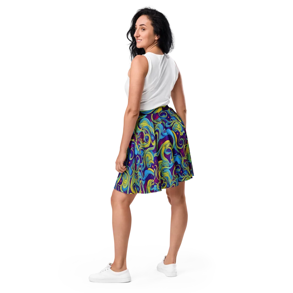 Stellar Swirls on Skater Skirt — Back
