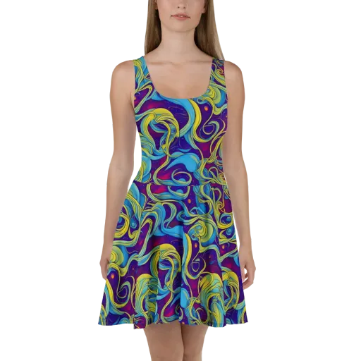 Stellar Swirls on a Skater Dress