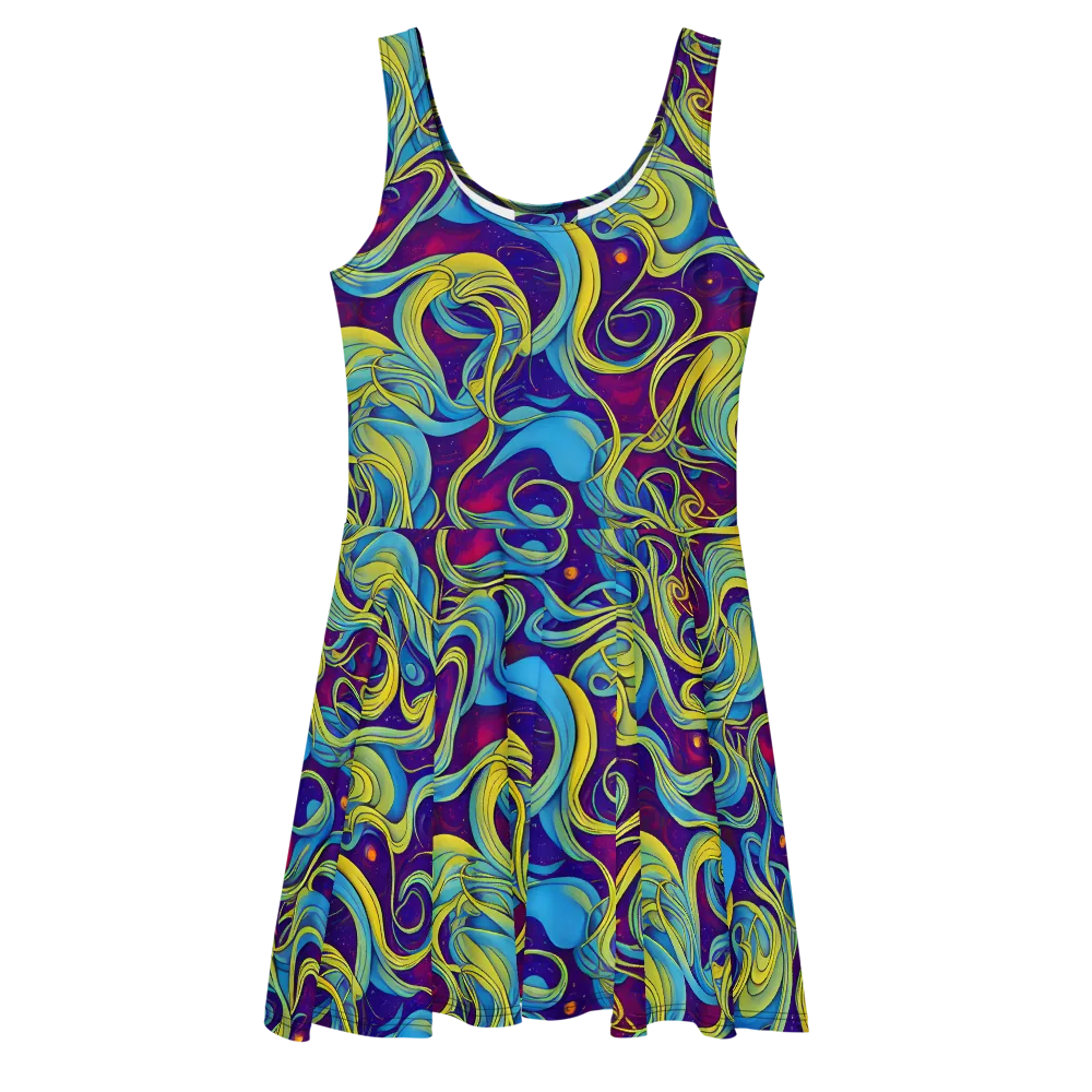 Stellar Swirls on Skater Dress — Front