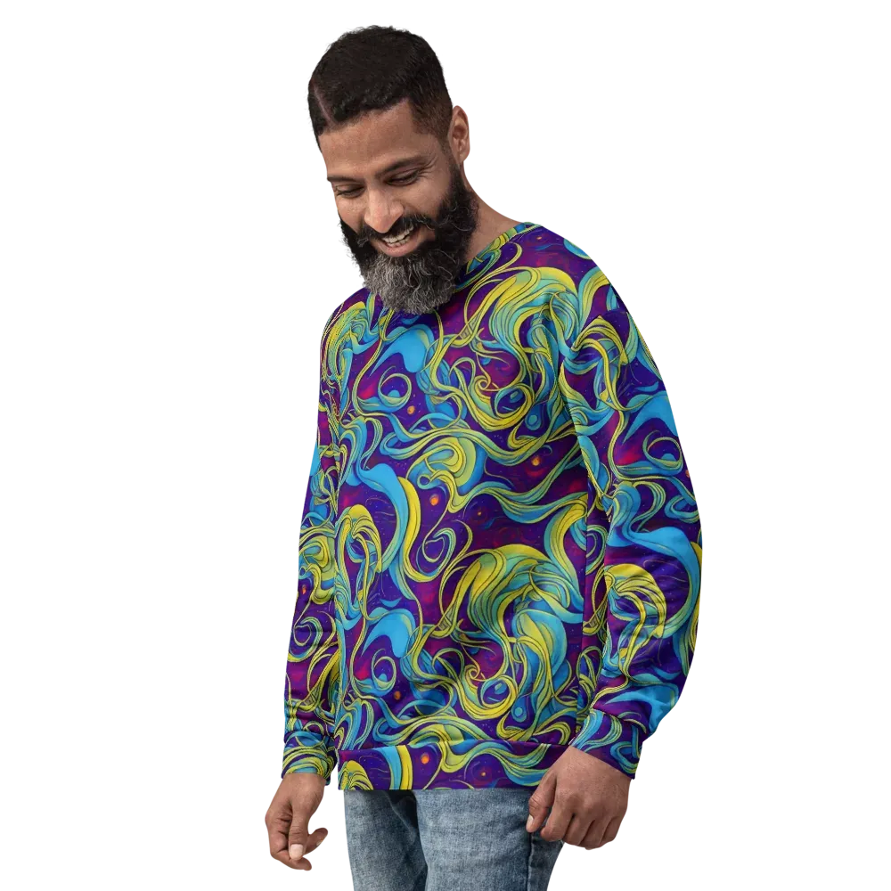 Stellar Swirls on Sweatshirt — Left Front