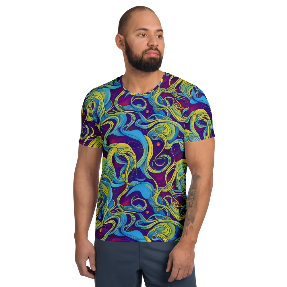 Stellar Swirls on Men's Athletic T-Shirt — Front