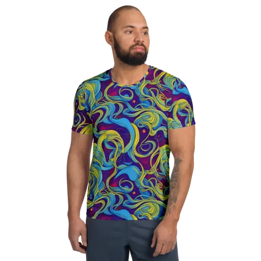 Stellar Swirls on a Men's Athletic T-Shirt