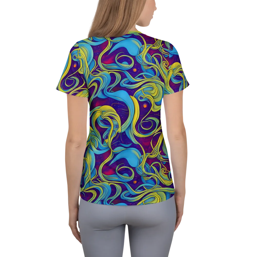 Stellar Swirls on Women's Athletic T-Shirt — Back