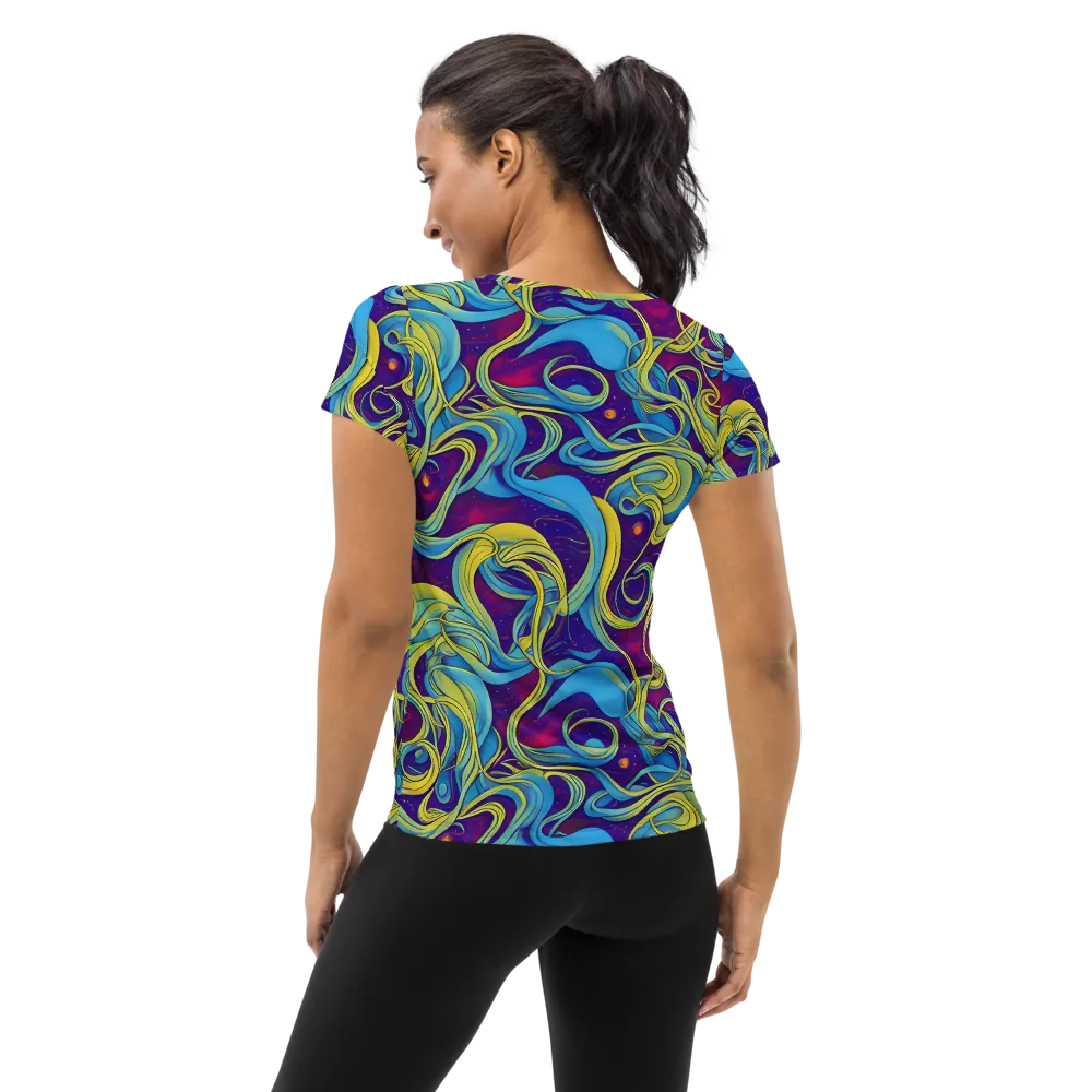 Stellar Swirls on Women's Athletic T-Shirt — Back