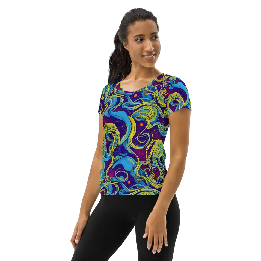Stellar Swirls on Women's Athletic T-Shirt — Left