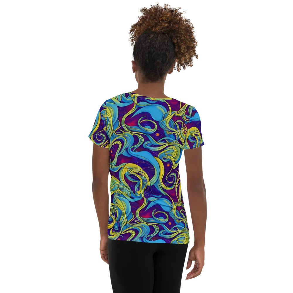 Stellar Swirls on Women's Athletic T-Shirt — Back