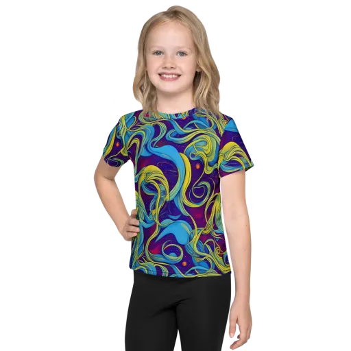 Stellar Swirls on a Kids Crew Neck T-Shirt