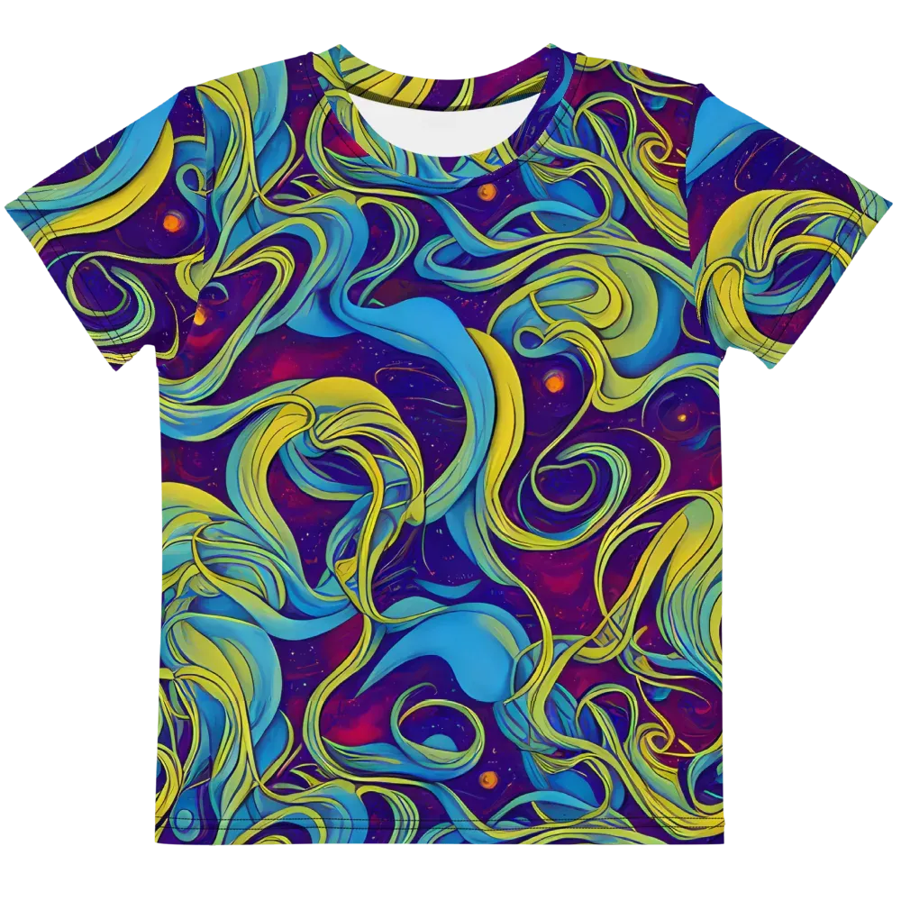 Stellar Swirls on Kids Crew Neck T-Shirt — Front