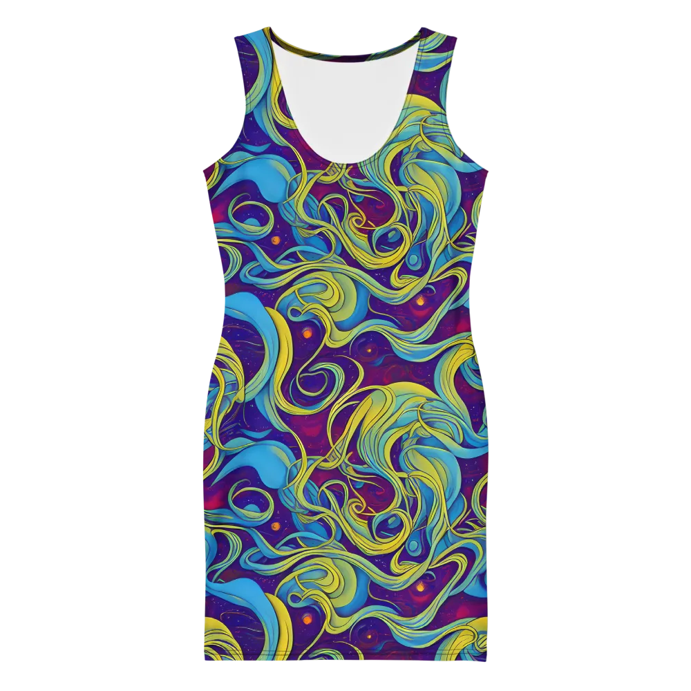 Stellar Swirls on Bodycon Dress — Front