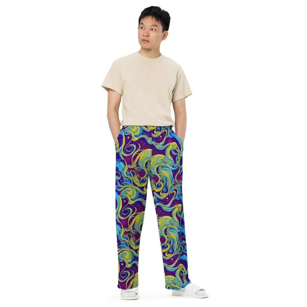 Stellar Swirls on Wide-Leg Pants — Front