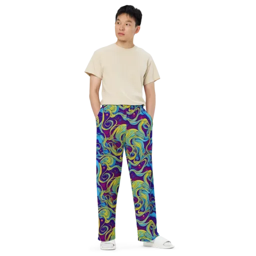 Stellar Swirls on a Wide-Leg Pants
