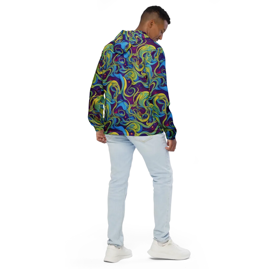 Stellar Swirls on Men's Windbreaker — Back