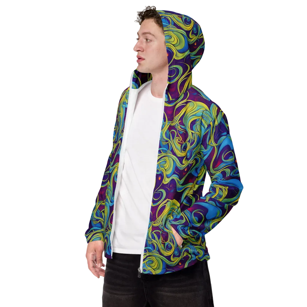 Stellar Swirls on Men's Windbreaker — Left Front