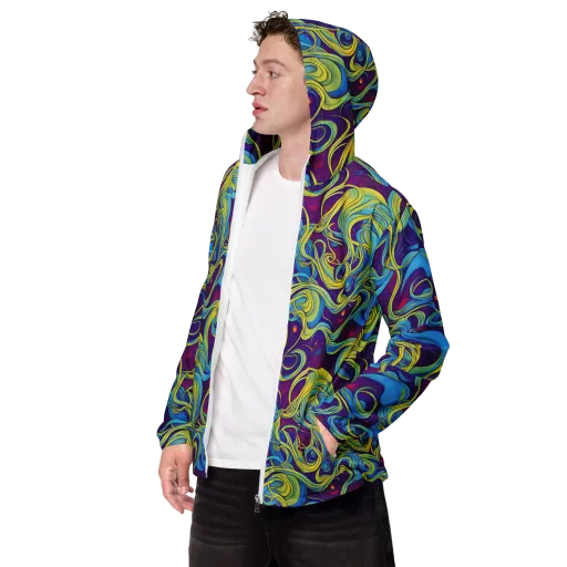 Stellar Swirls on a Men's Windbreaker