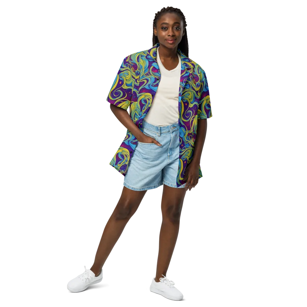 Stellar Swirls on Button Shirt — Front