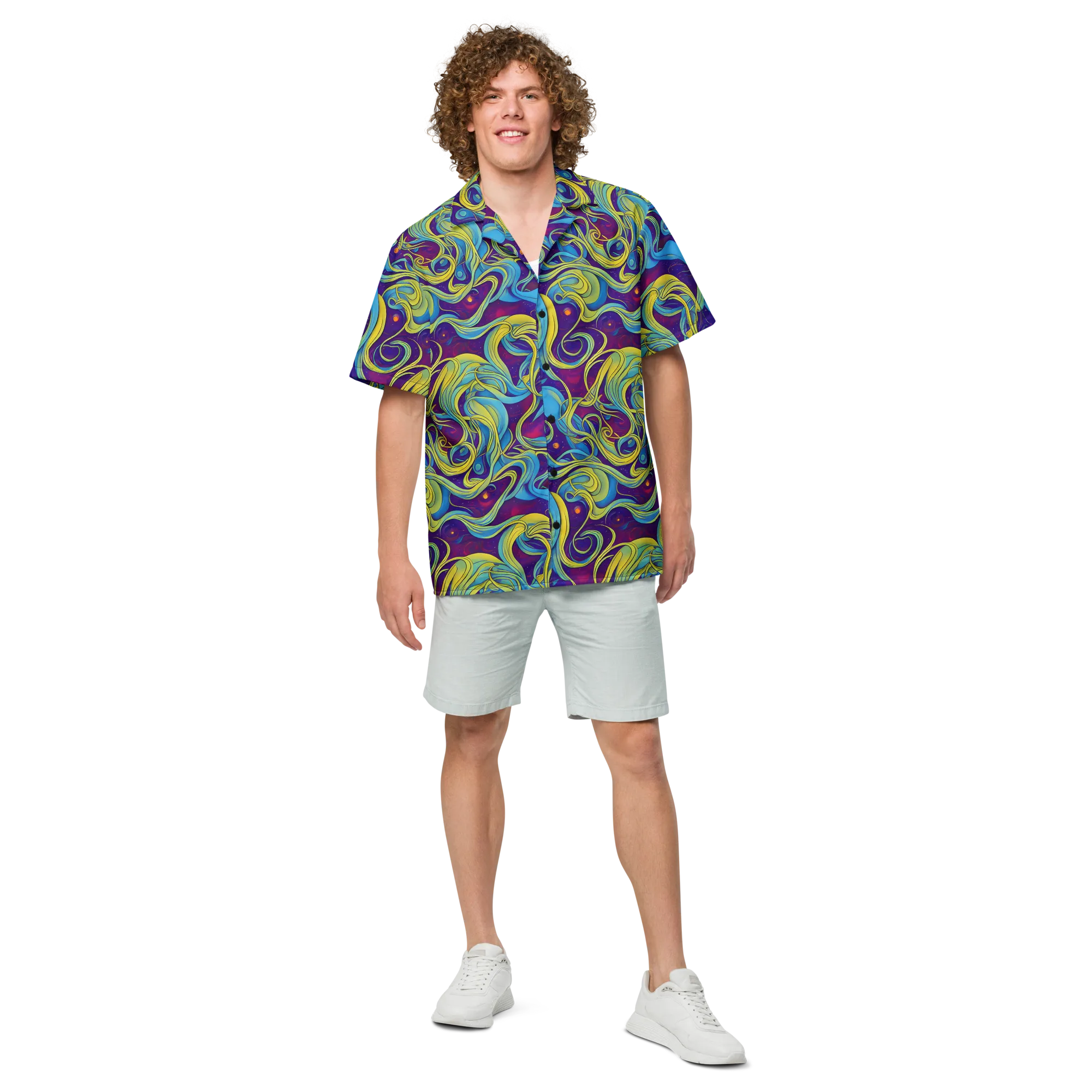 Stellar Swirls on Button Shirt — Front