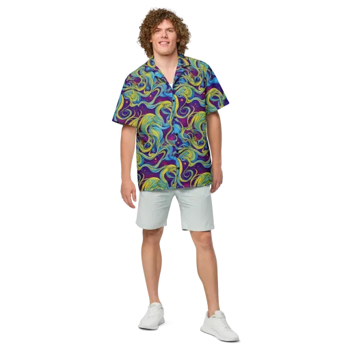 Stellar Swirls on a Button Shirt