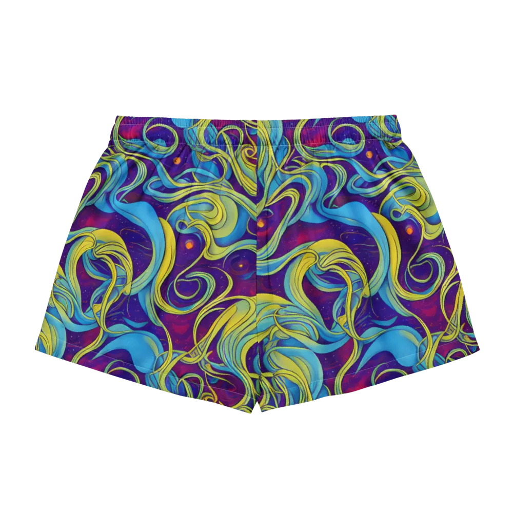 Stellar Swirls on Women's Pajama Shorts — Back