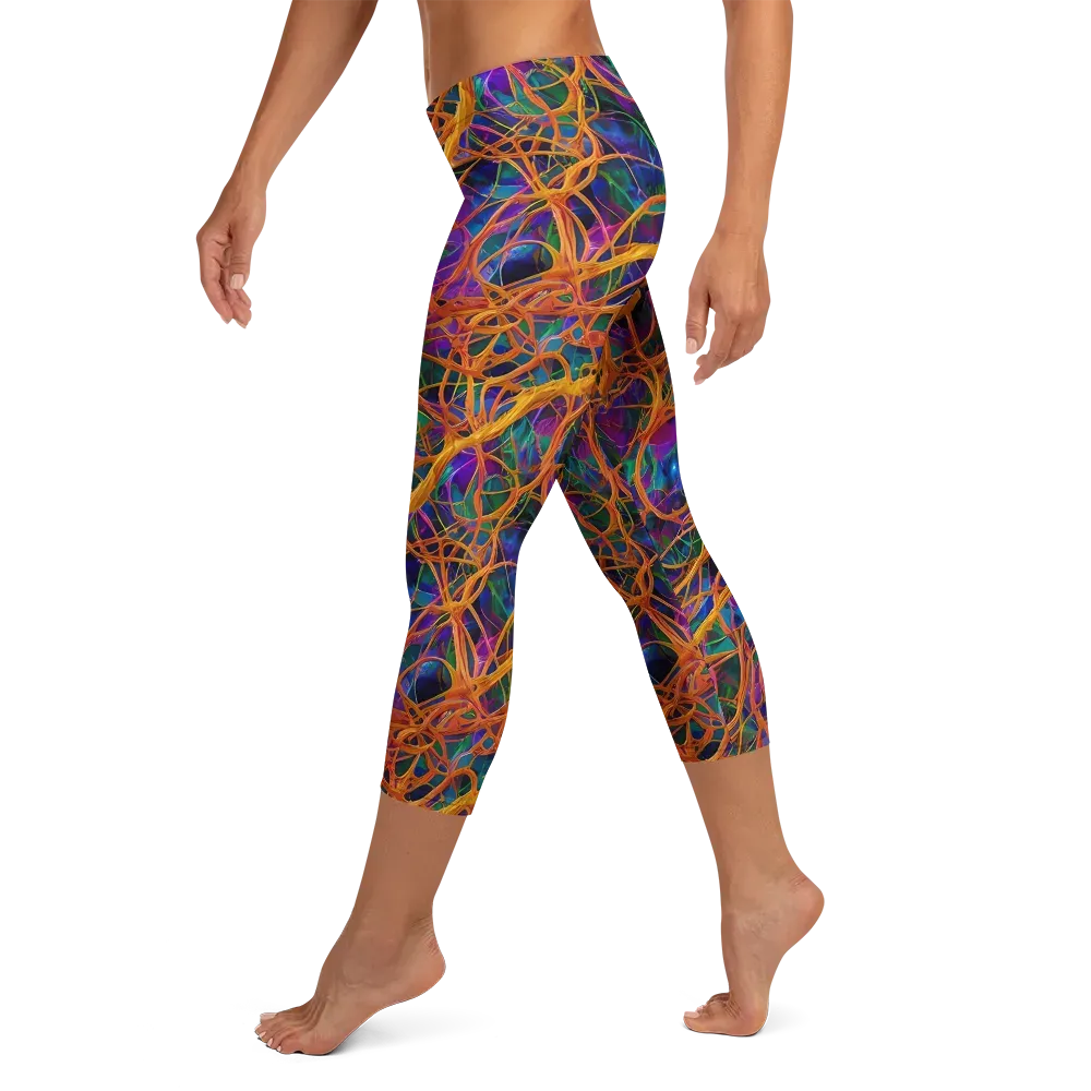 Spectral Weave on Capri Leggings — Left