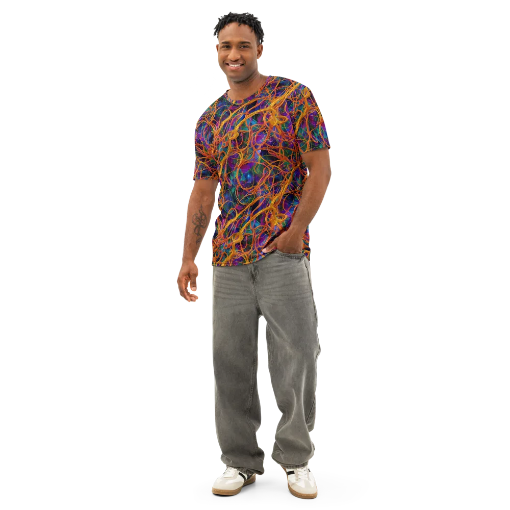 Spectral Weave on Men's Cotton Crew Neck T-Shirt — Front