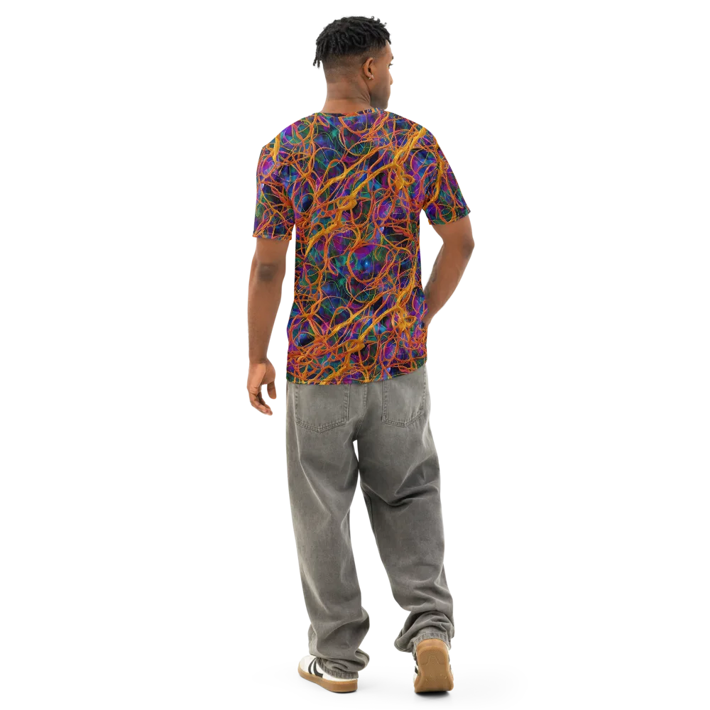 Spectral Weave on Men's Cotton Crew Neck T-Shirt — Back