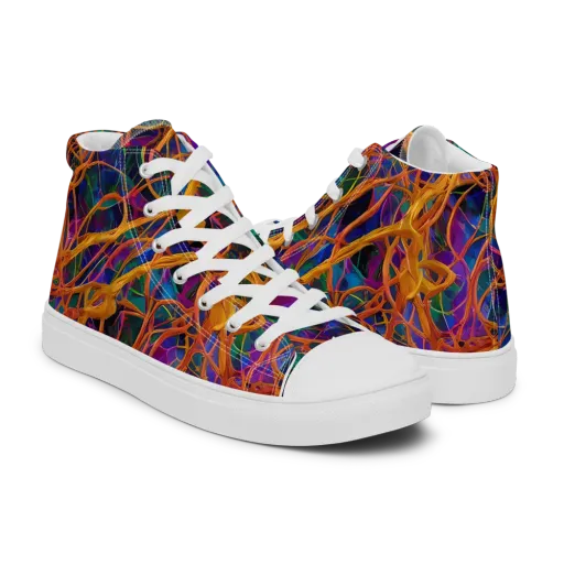 Spectral Weave on a Men's High Top Canvas Shoes