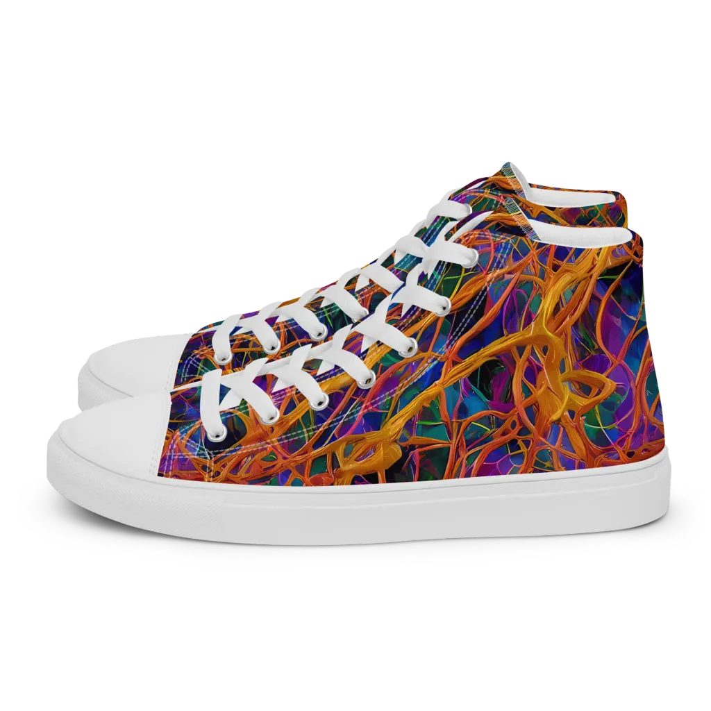 Spectral Weave on Women's High Top Canvas Shoes — Left