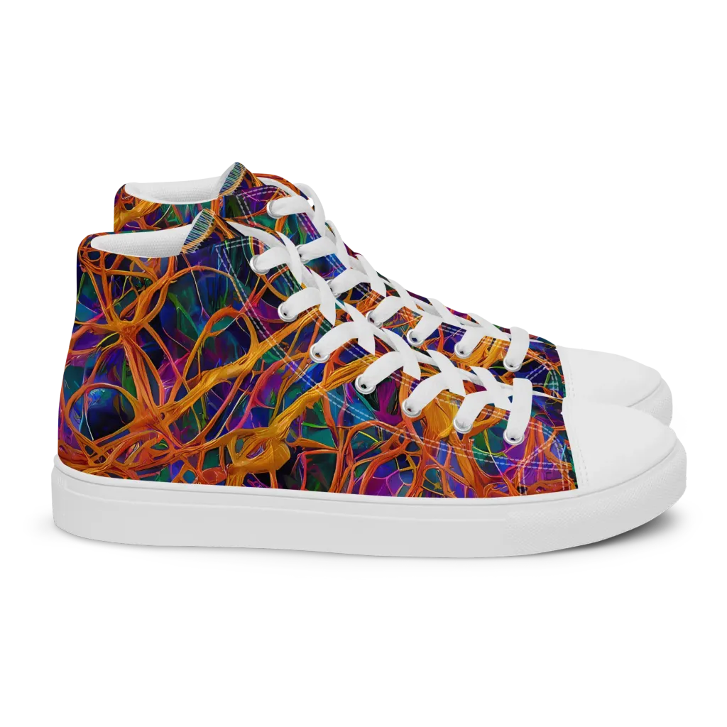 Spectral Weave on Women's High Top Canvas Shoes — Right