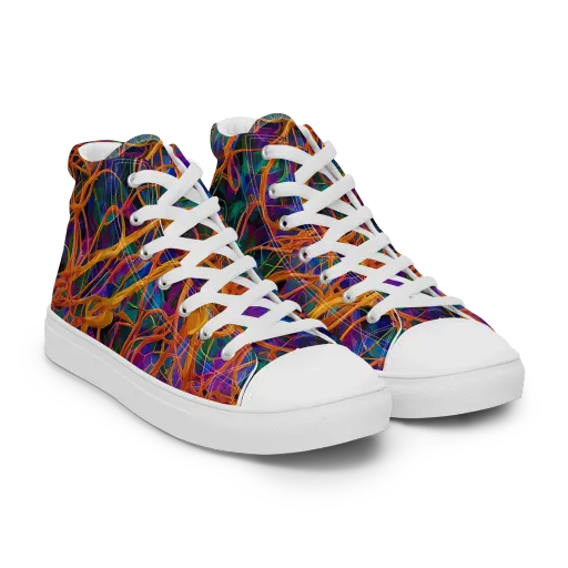 Spectral Weave on a Women's High Top Canvas Shoes