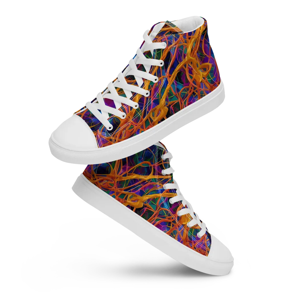 Spectral Weave on Women's High Top Canvas Shoes — Front