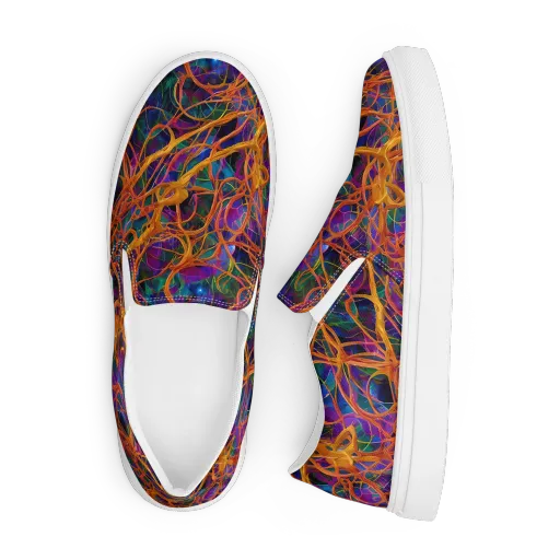 Spectral Weave on a Men's Slip-On Canvas Shoes