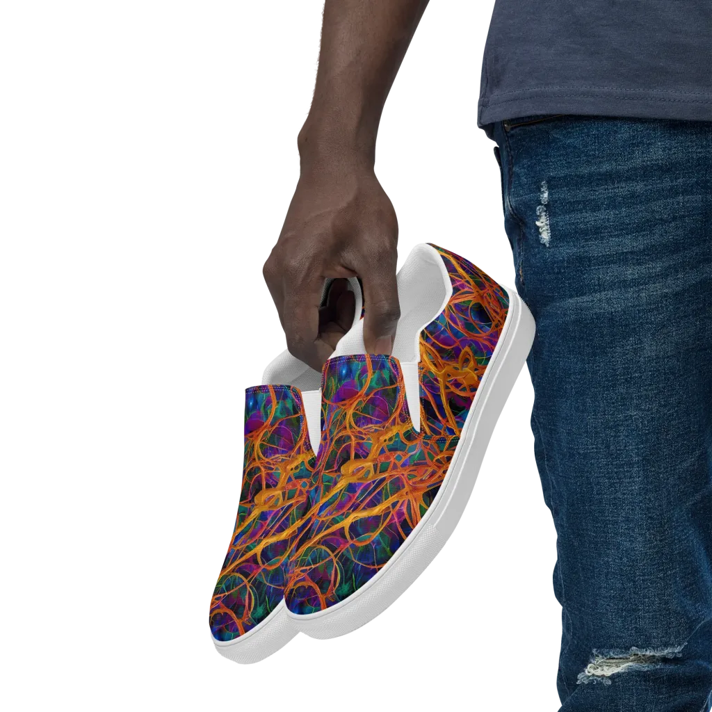 Spectral Weave on Men's Slip-On Canvas Shoes — Left Front
