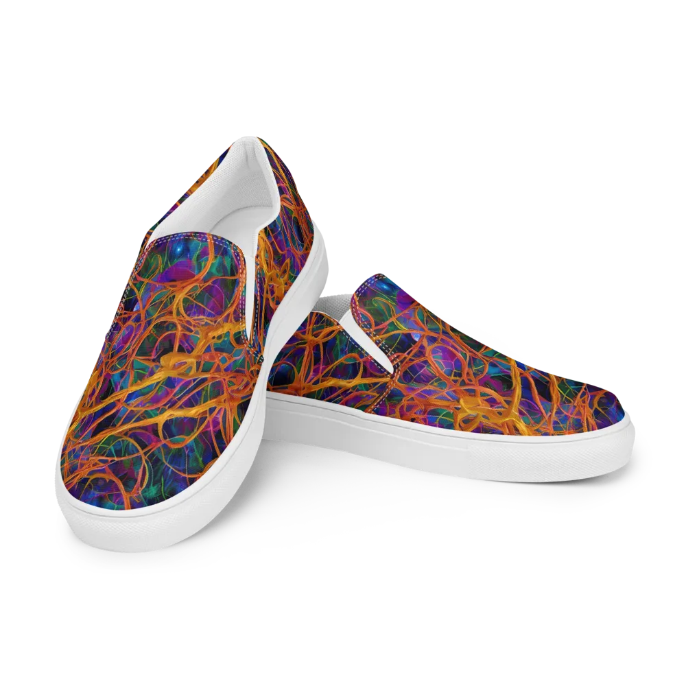 Spectral Weave on Women's Slip-On Canvas Shoes — Left Front