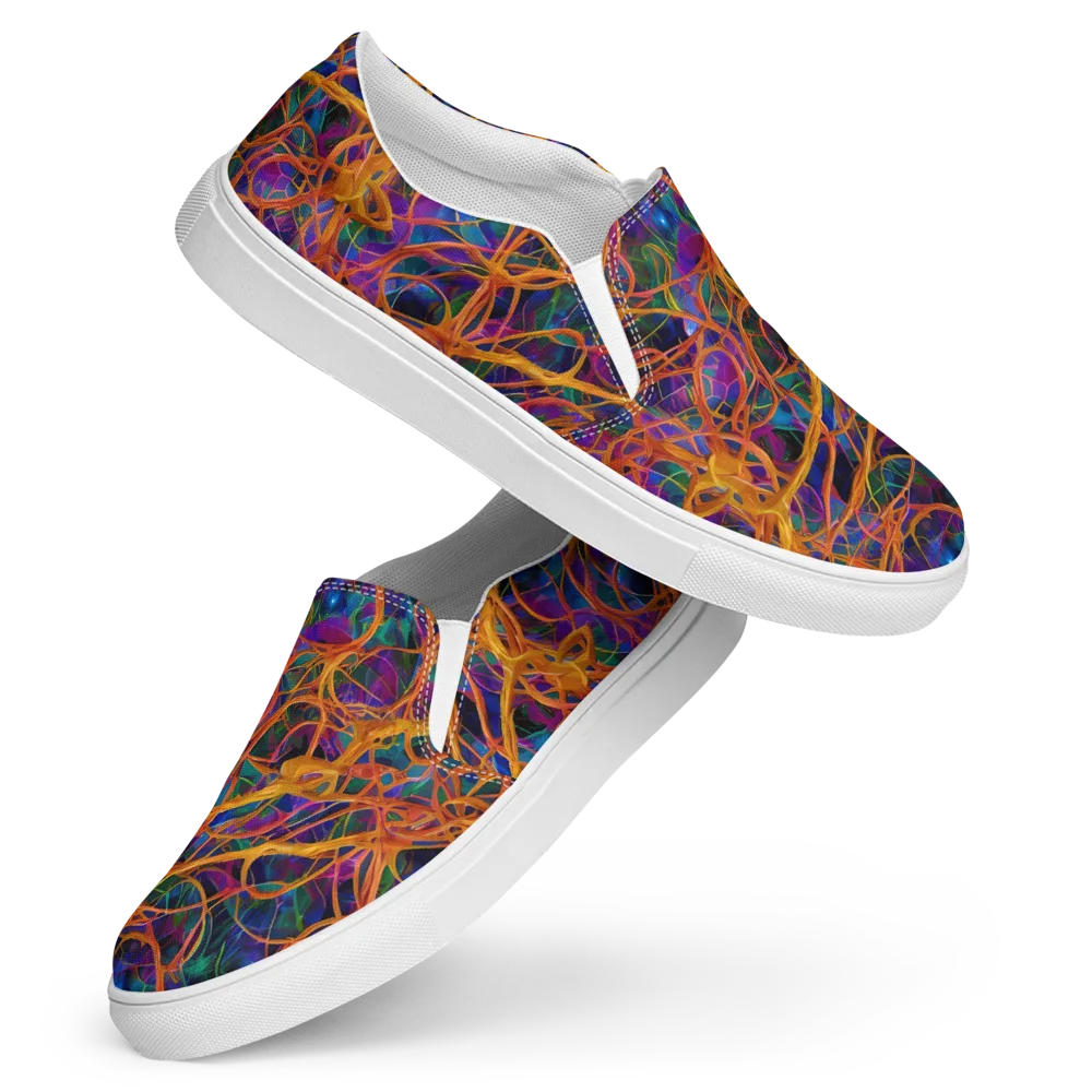 Spectral Weave on Women's Slip-On Canvas Shoes — Front