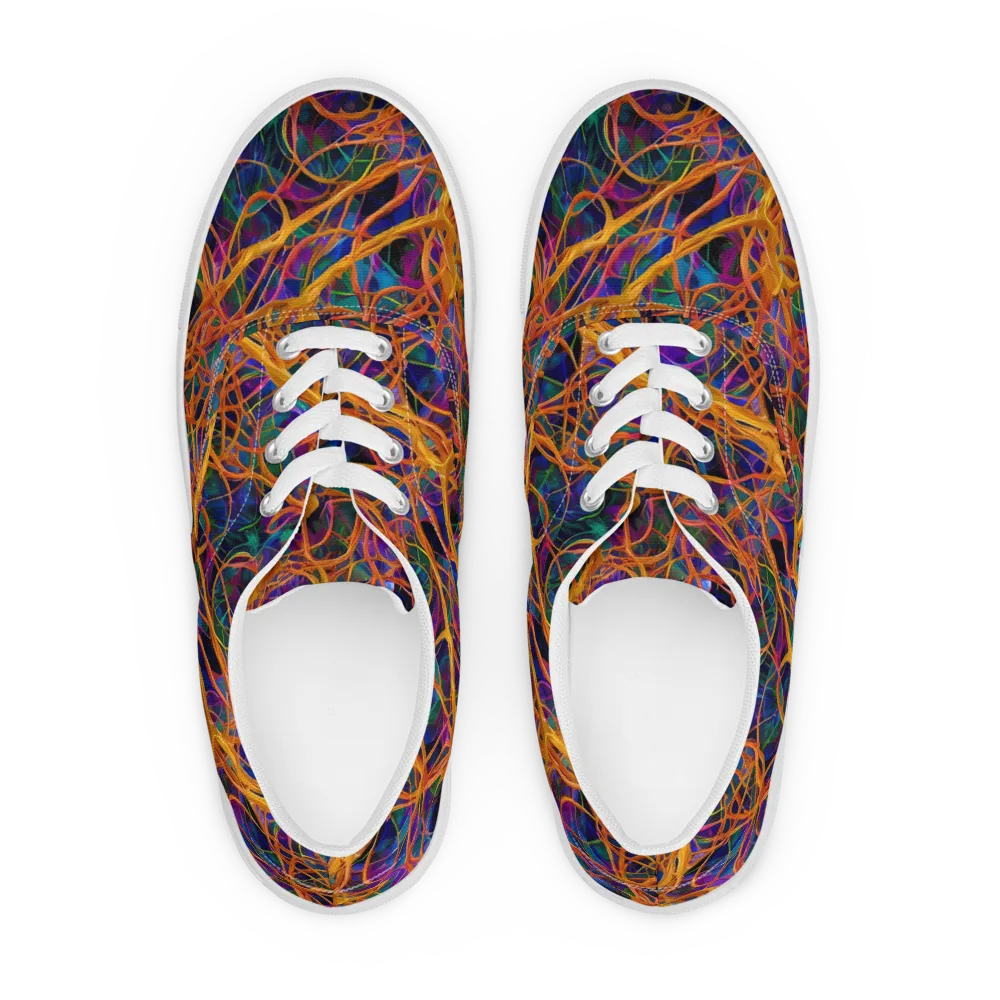 Spectral Weave on Men's Lace-Up Canvas Shoes — Front