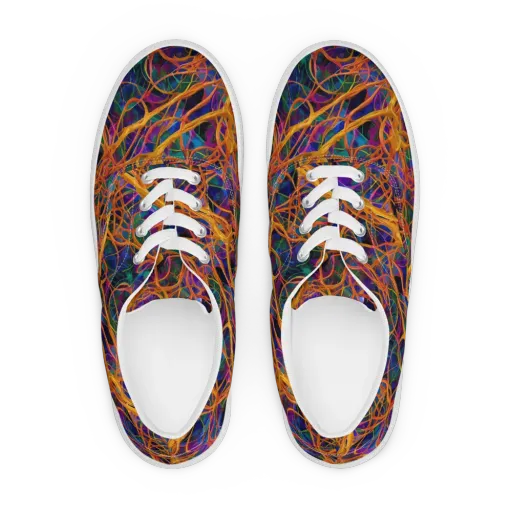 Spectral Weave on a Men's Lace-Up Canvas Shoes