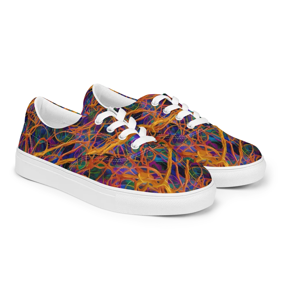Spectral Weave on Men's Lace-Up Canvas Shoes — Right Front