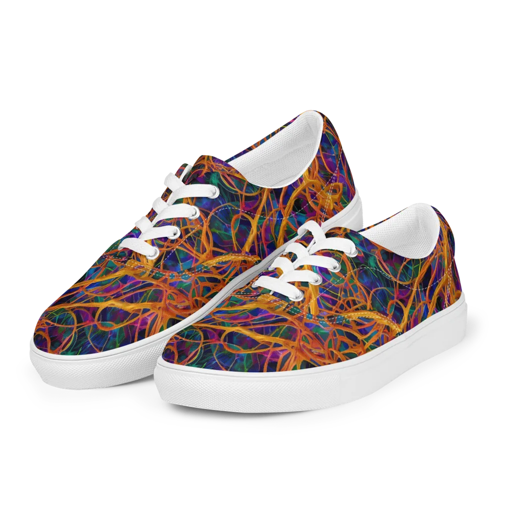 Spectral Weave on Men's Lace-Up Canvas Shoes — Left Front