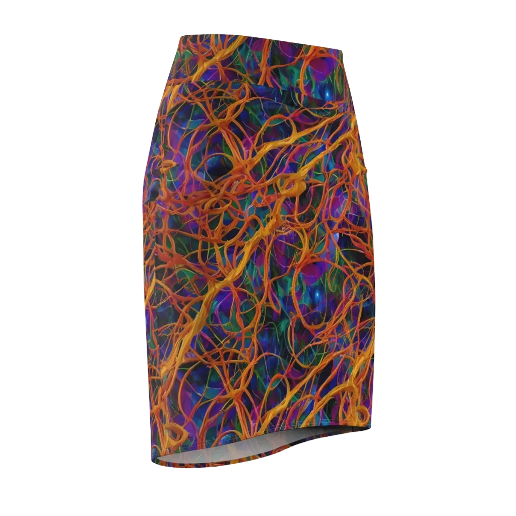 Spectral Weave on Pencil Skirt — Front Side