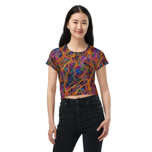 Spectral Weave on a Crop Tee