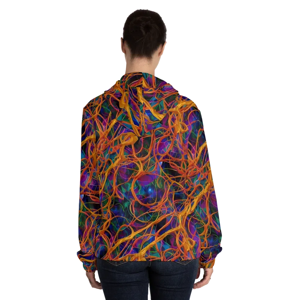 Spectral Weave on Women's Full-Zip Hoodie — Back On Person