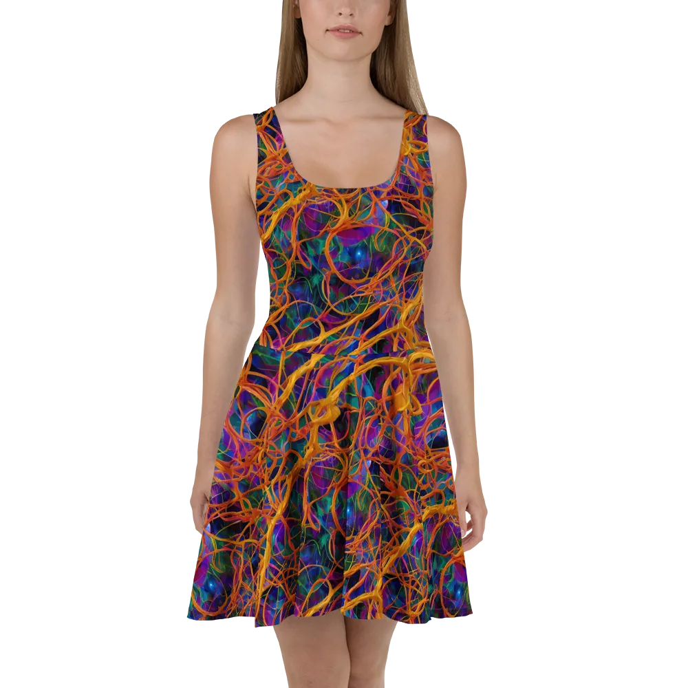 Spectral Weave on Skater Dress — Front