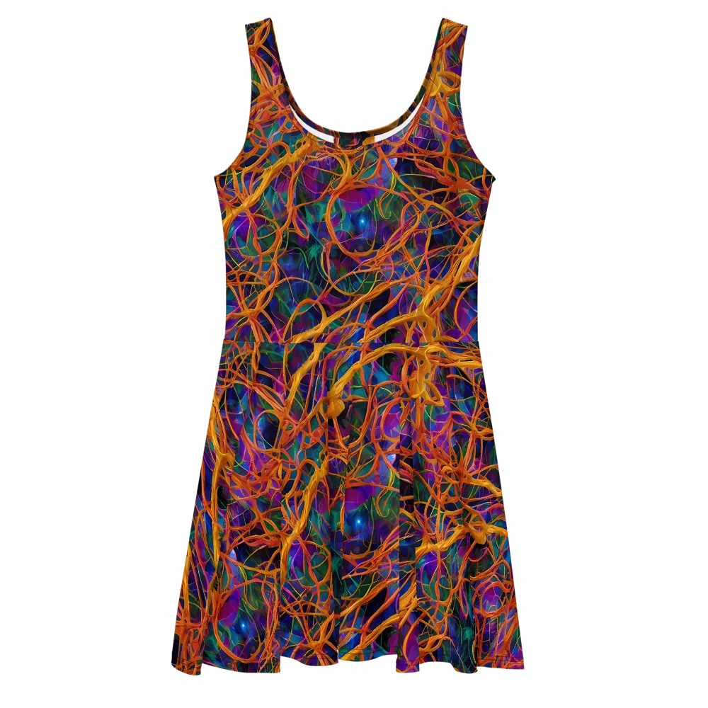 Spectral Weave on Skater Dress — Front