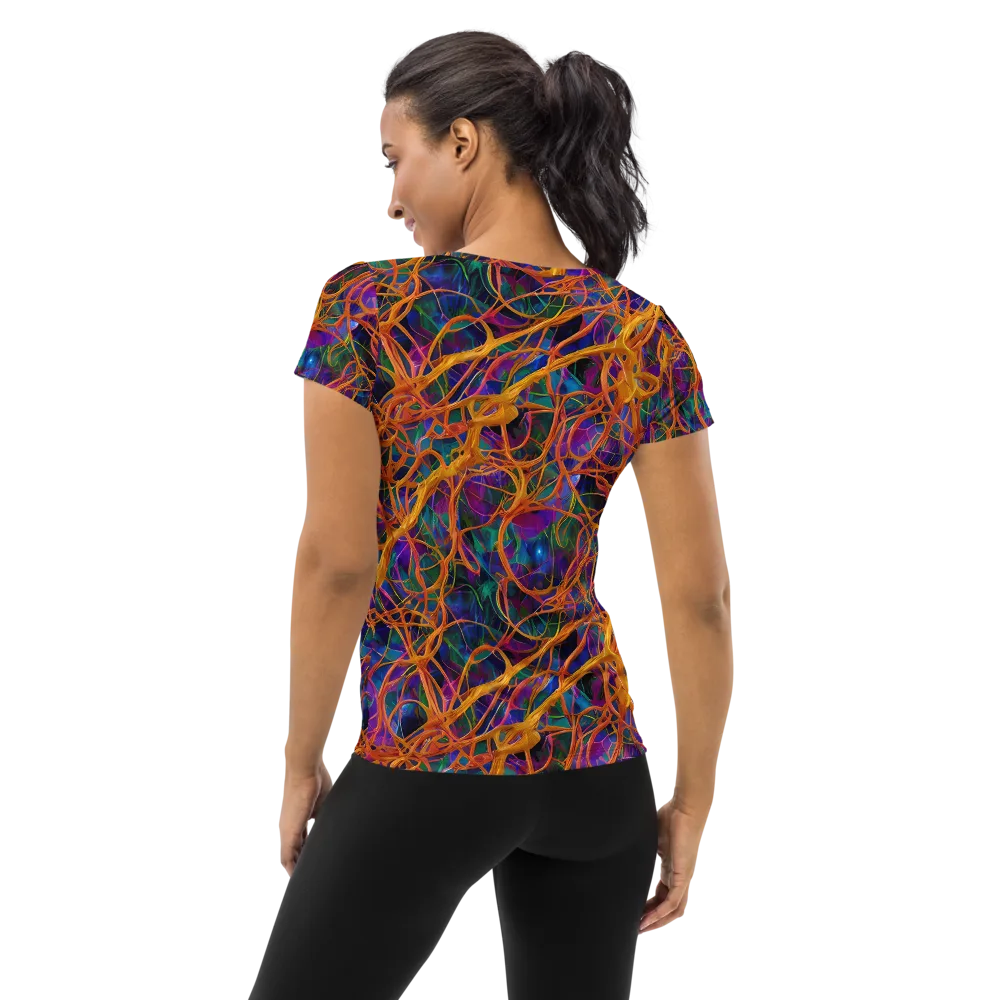 Spectral Weave on Women's Athletic T-Shirt — Back
