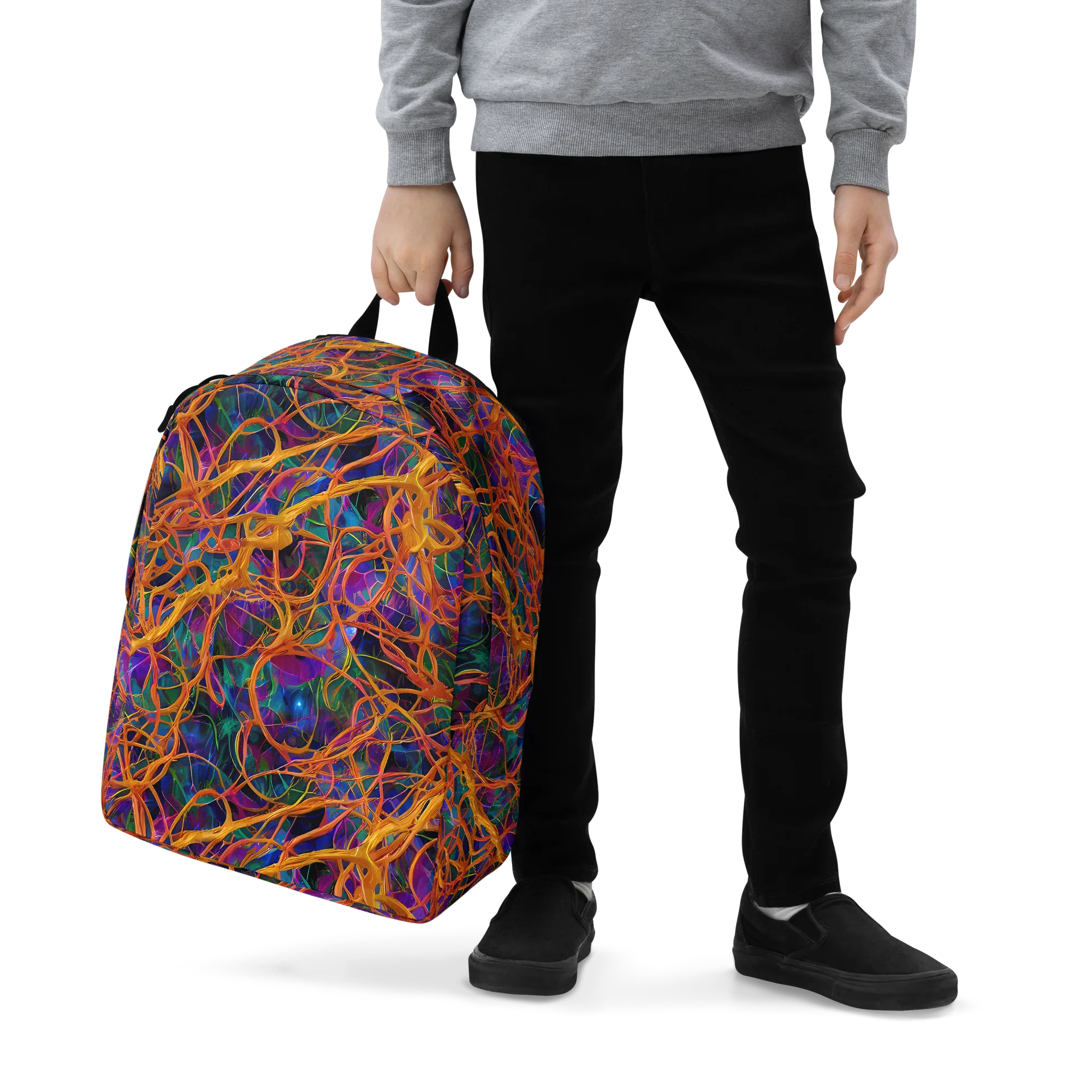 Spectral Weave on Minimalist Backpack — Zoomed-in