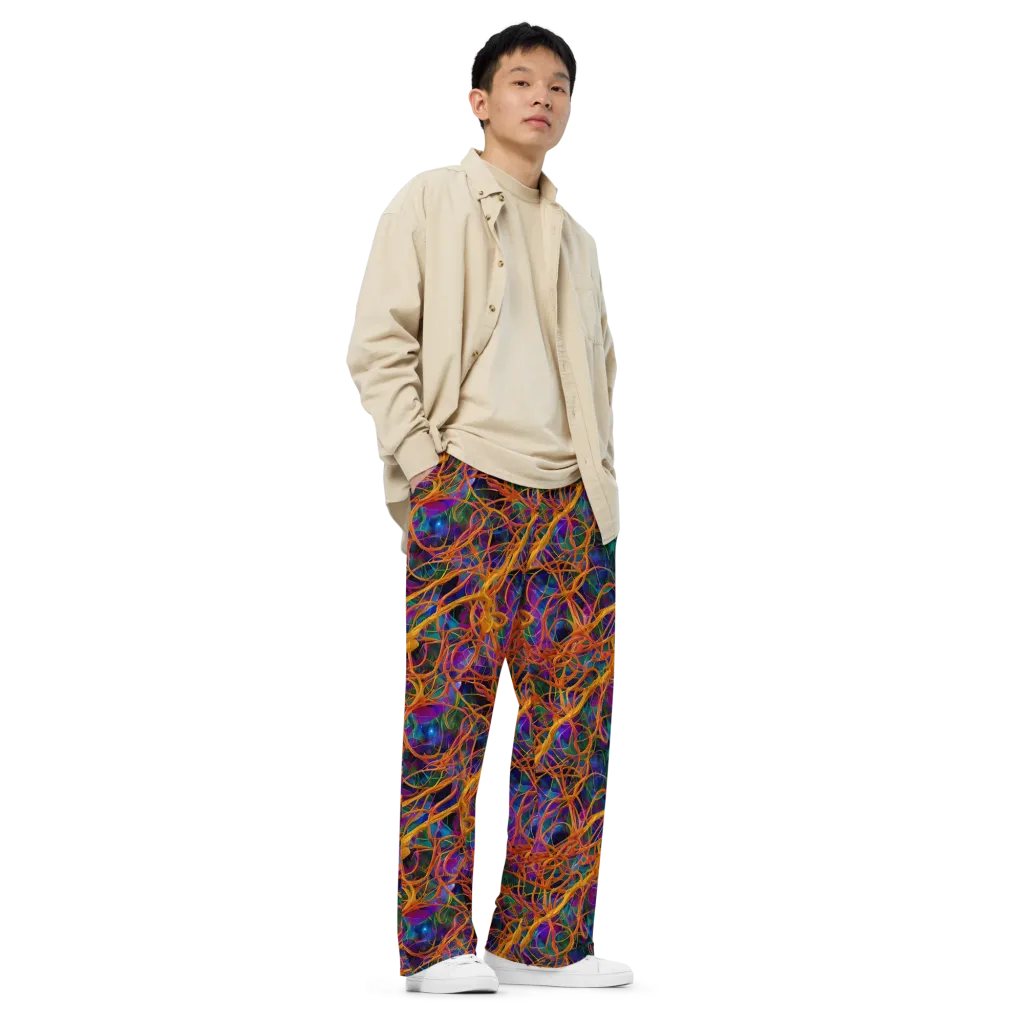 Spectral Weave on Wide-Leg Pants — Right Front