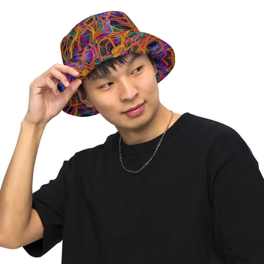 Spectral Weave on Reversible Bucket Hat — Front Inside