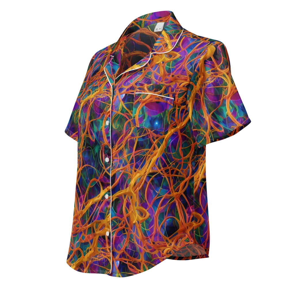 Spectral Weave on Women's Short Sleeve Pajama Top — Left Front